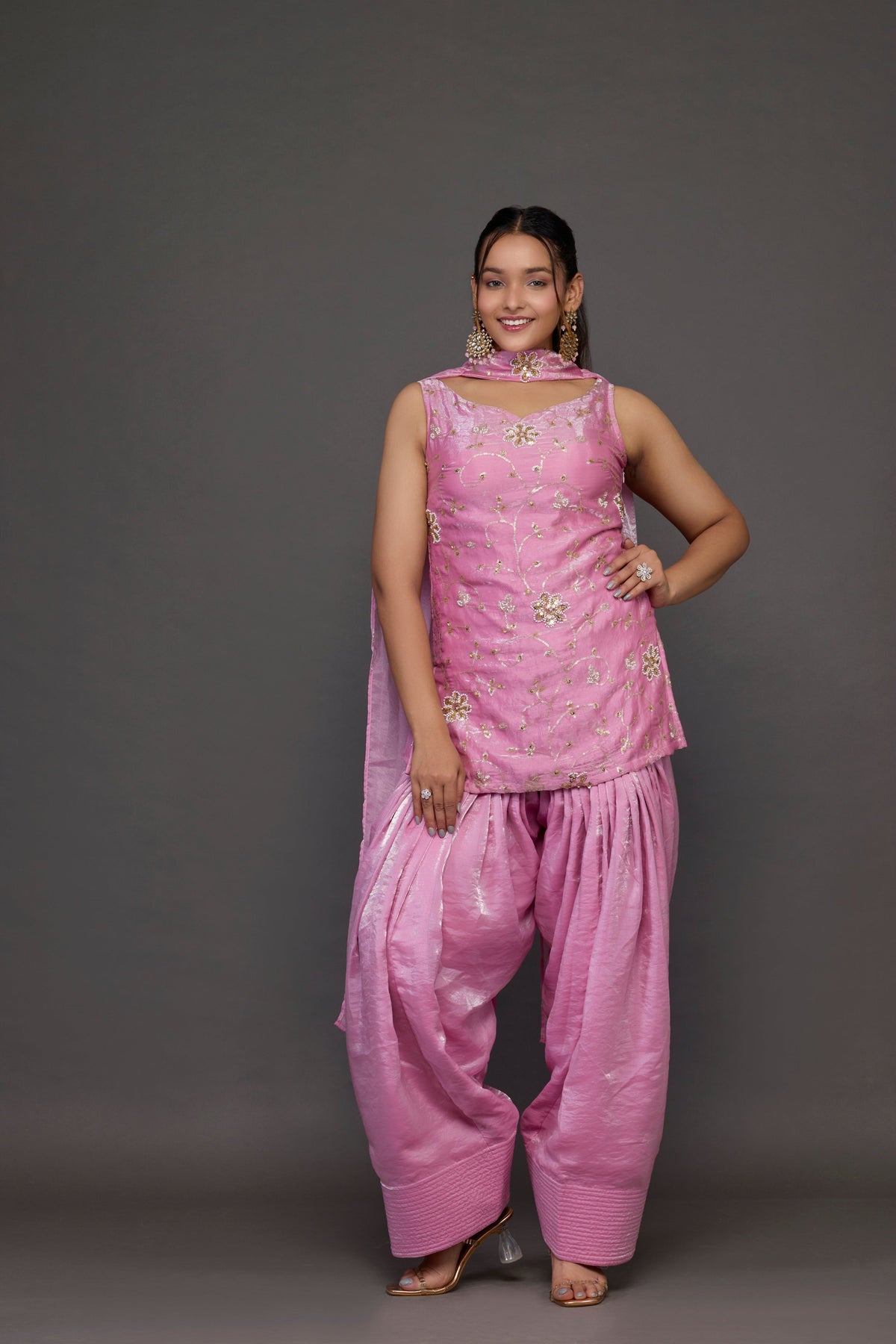Aruna Blush Pink Kurta Set - front