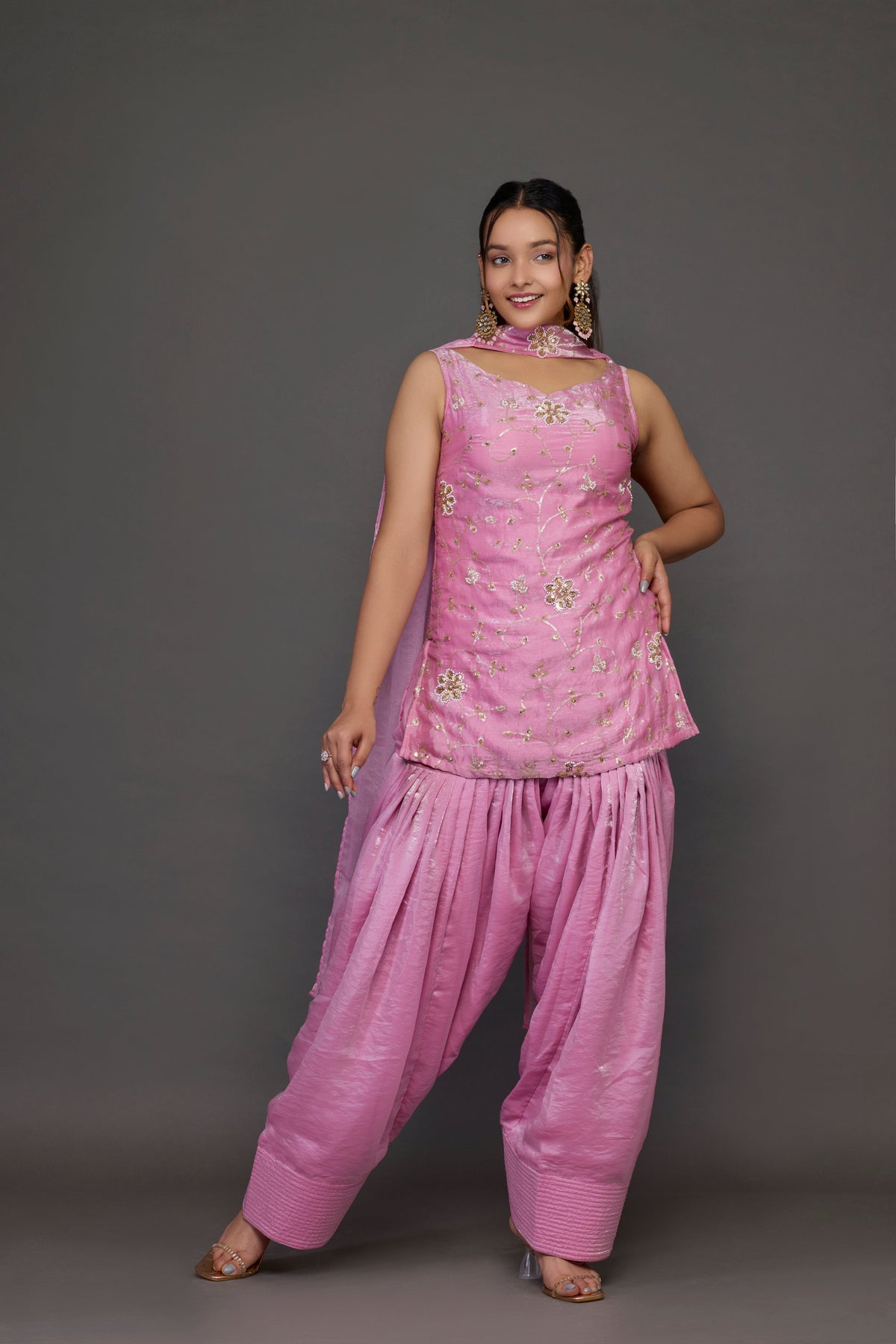 Aruna Blush Pink Kurta Set - side