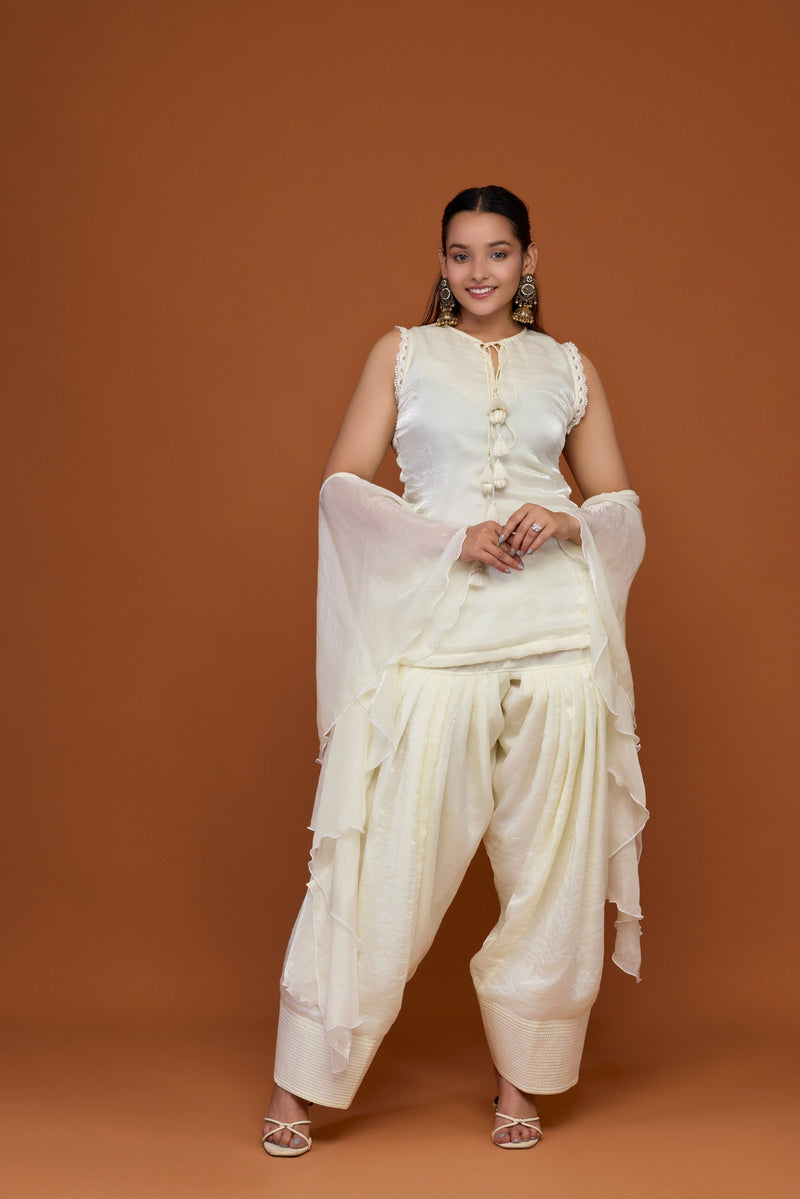 Ivory Tissue Kurta Set