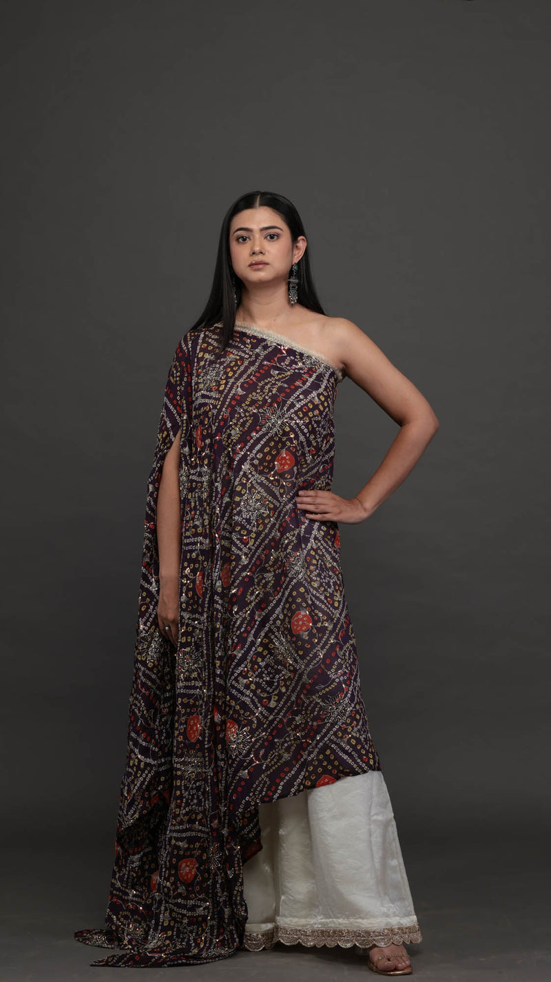 Navy Bandhani Set
