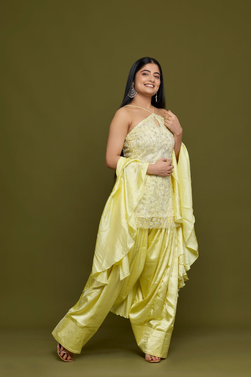 Butter Yellow Halter Set