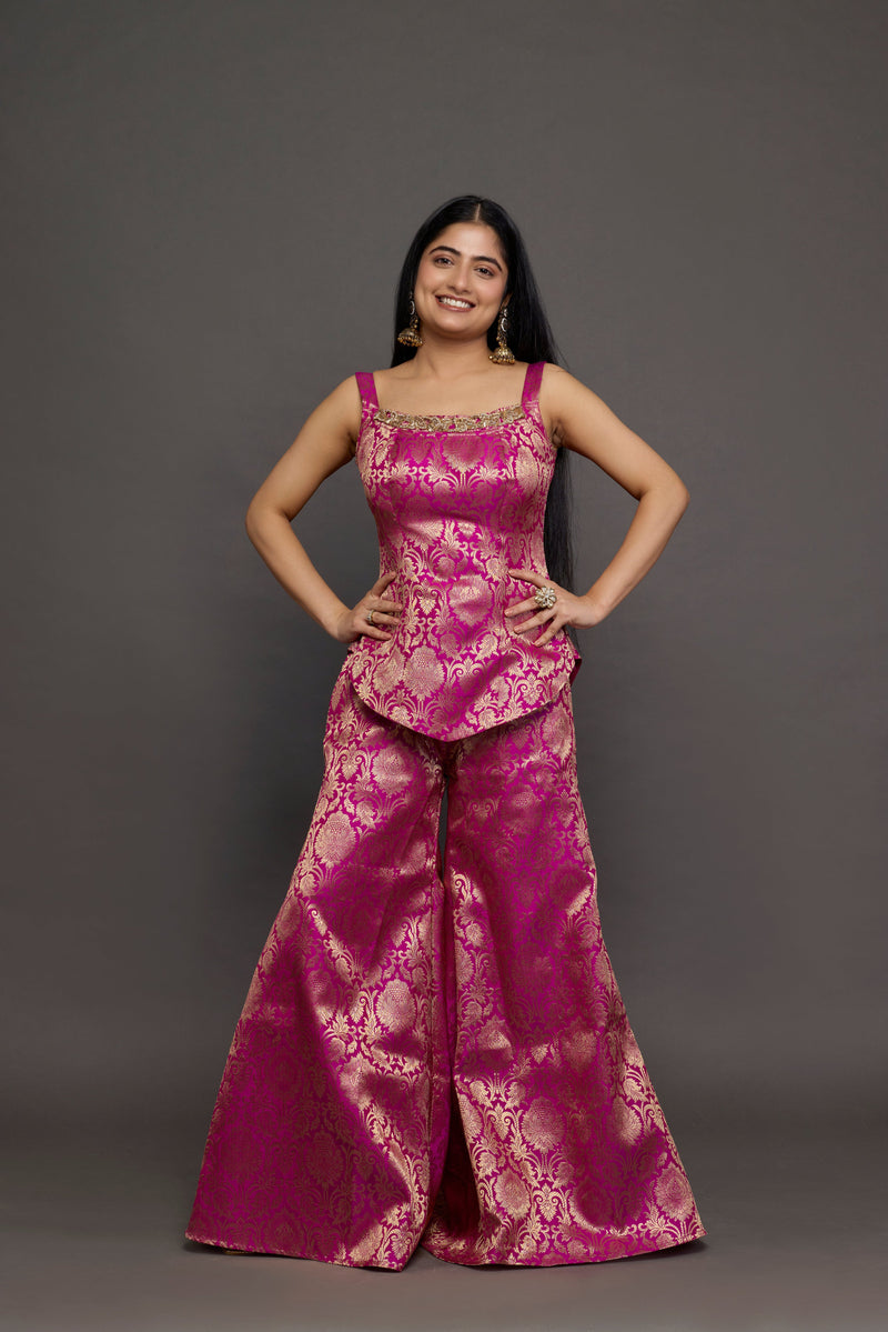 Rani Pink Brocade Co-ord