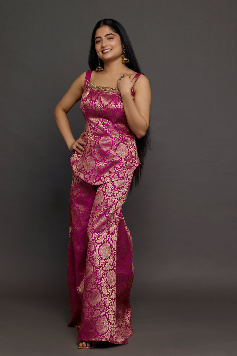 Rani Pink Brocade Co-ord
