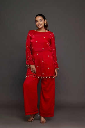 Ruby Red Embellished Set