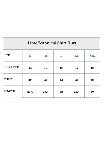 Lime Botanical Shirt Kurti