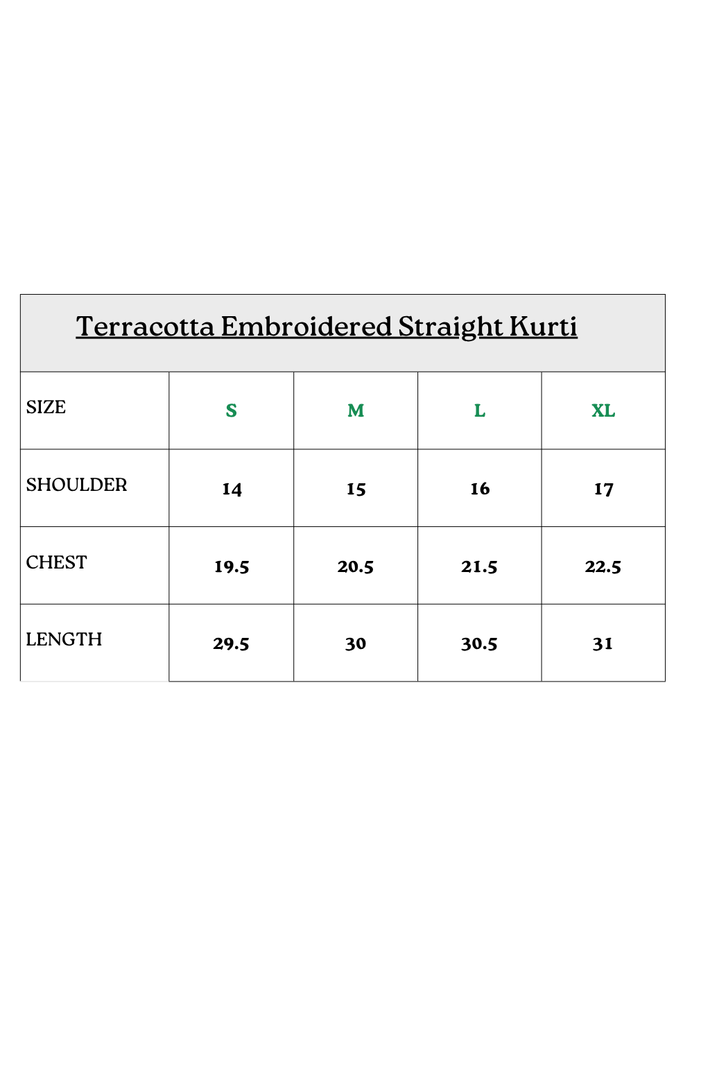 Terracotta Embroidered Straight Kurti