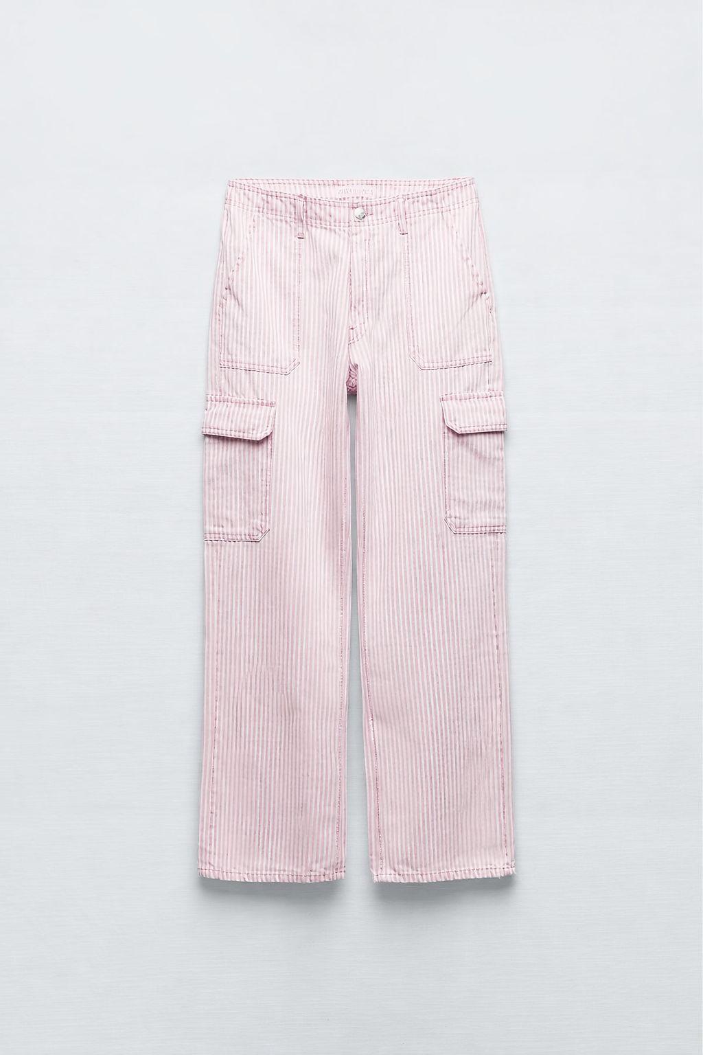 Stripe denim cargo- Pink