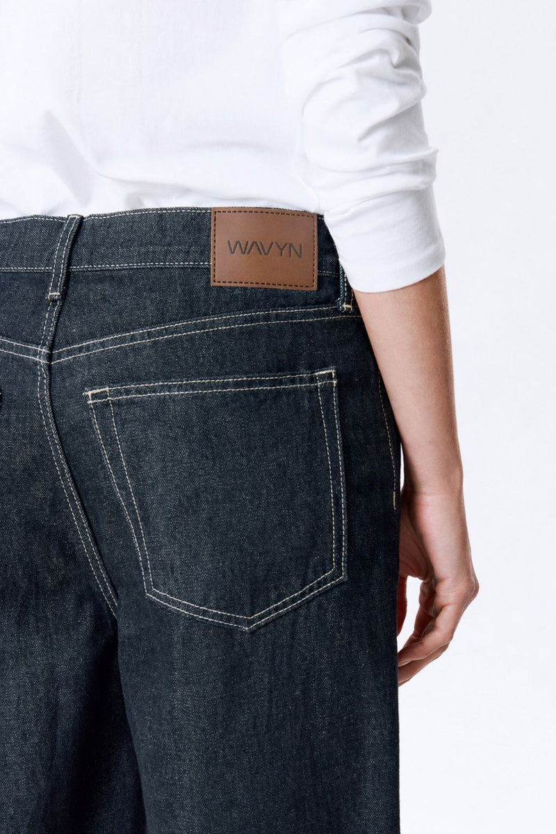 High Rise wide leg jeans - Dark indigo