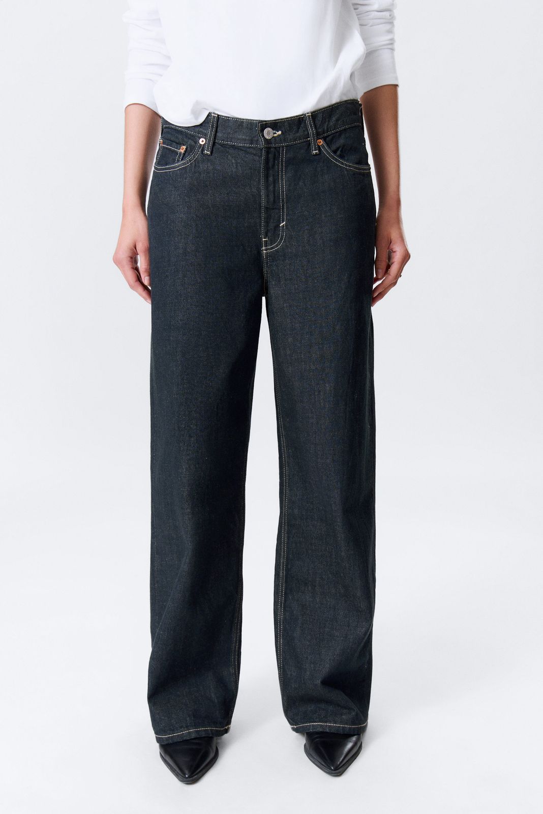 High Rise wide leg jeans - Dark indigo