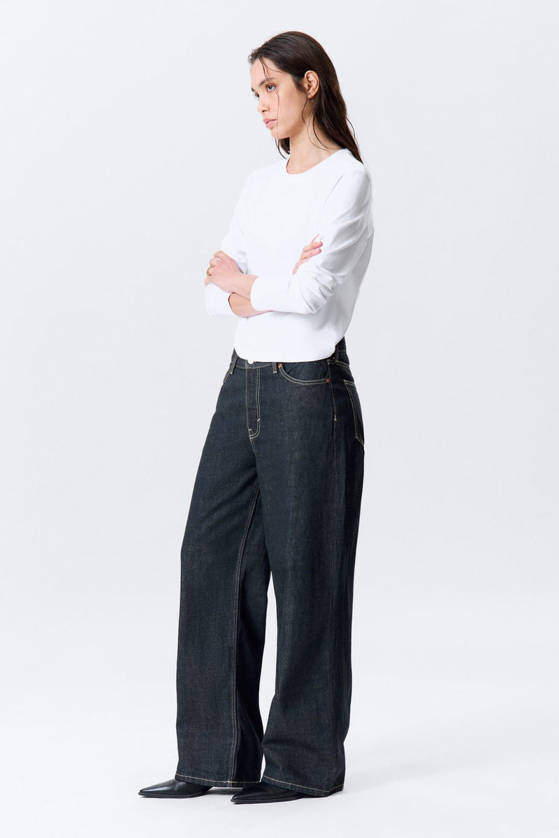 High Rise wide leg jeans - Dark indigo