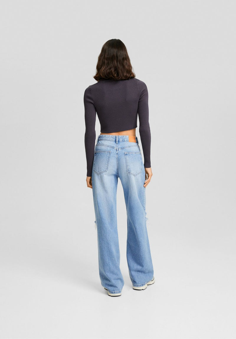 WIDE Leg ribbed jeans - Light  blue