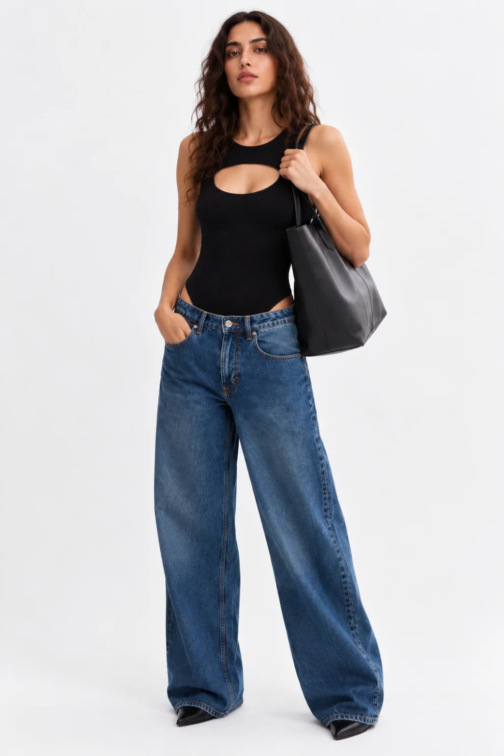 Black Cut-Out Sleeveless Bodysuit
