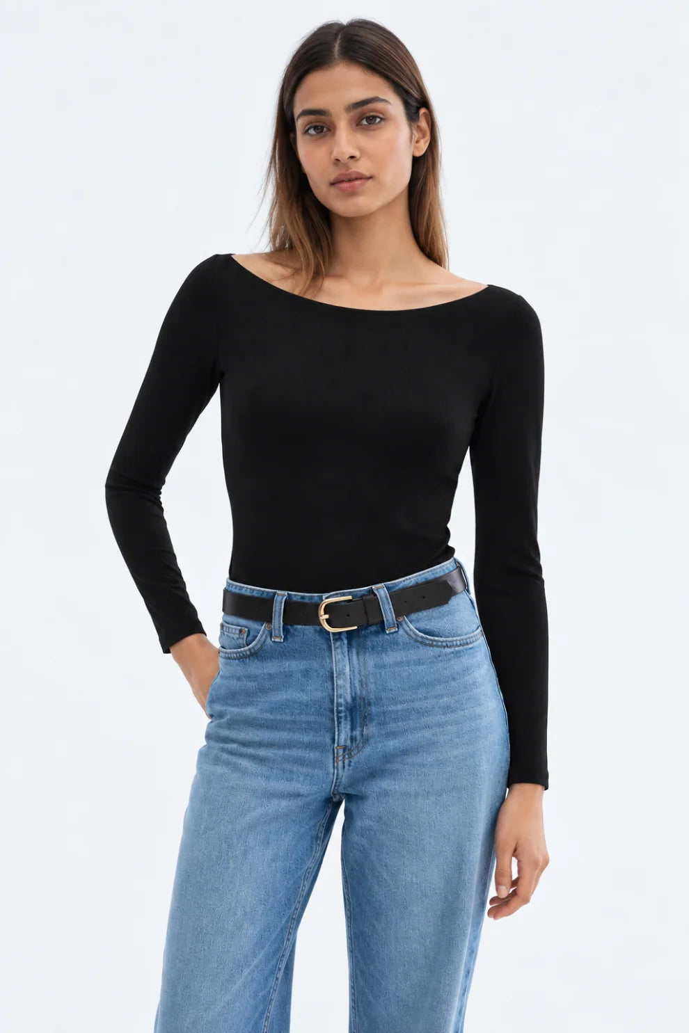 Black Deep Back Bodysuit