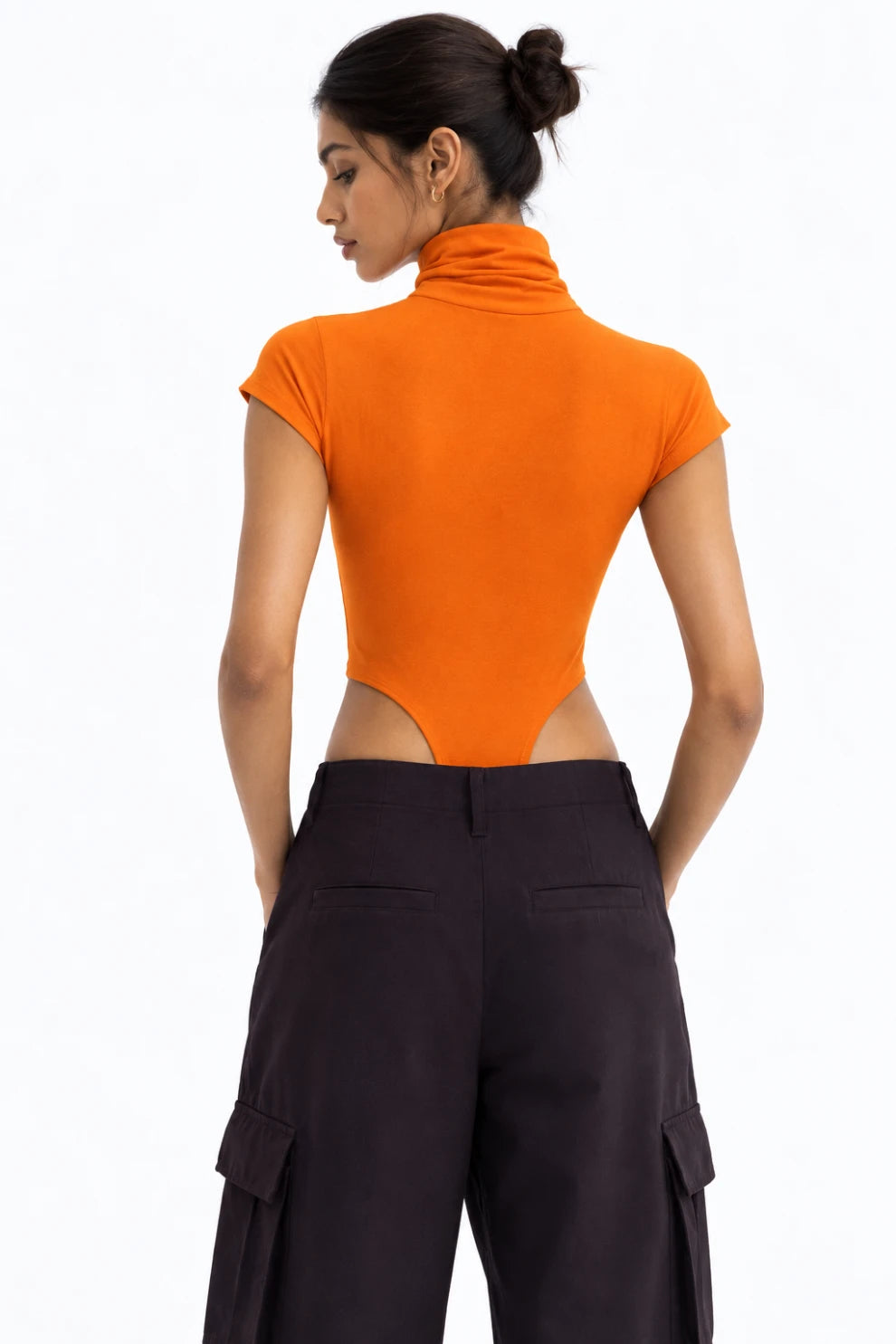 Burnt Orange High-Neck Bodysuit