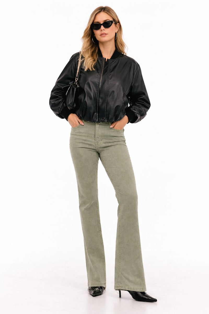 Boot cut Jeans -Dusky Oilve Green