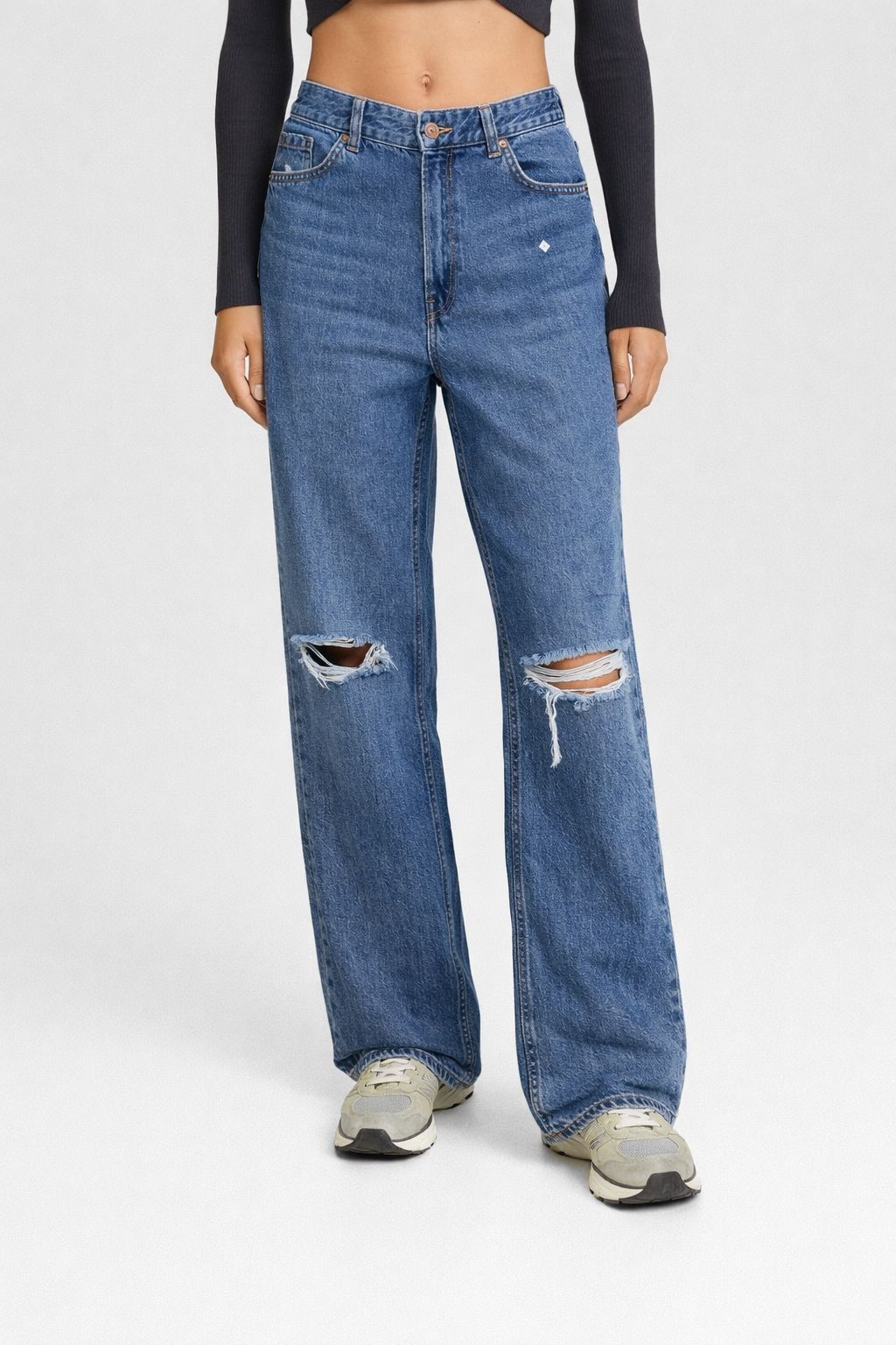 WIDE Leg ribbed jeans - Dark  blue