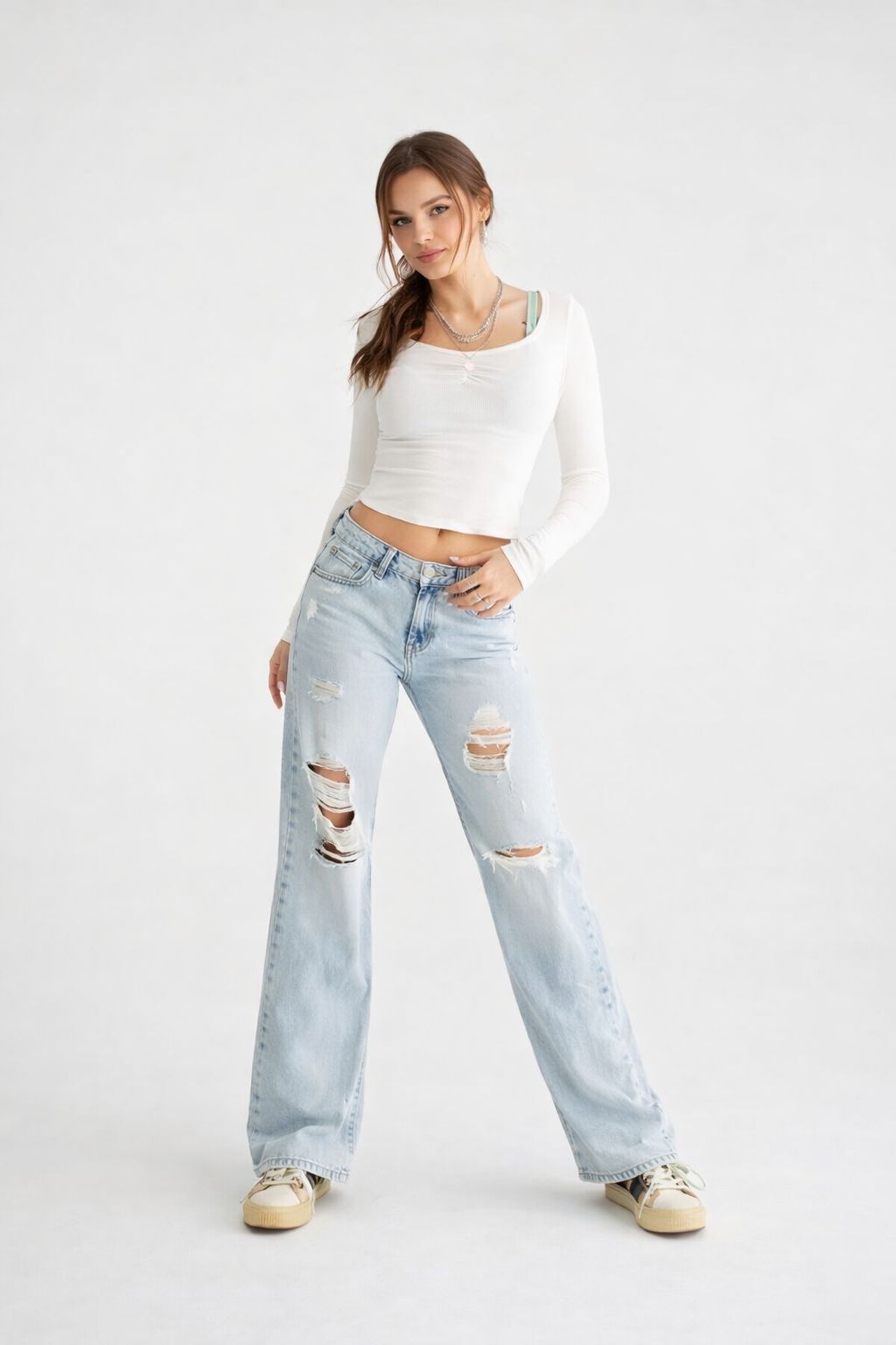 Slim Straight Fit Ribbed Jeans