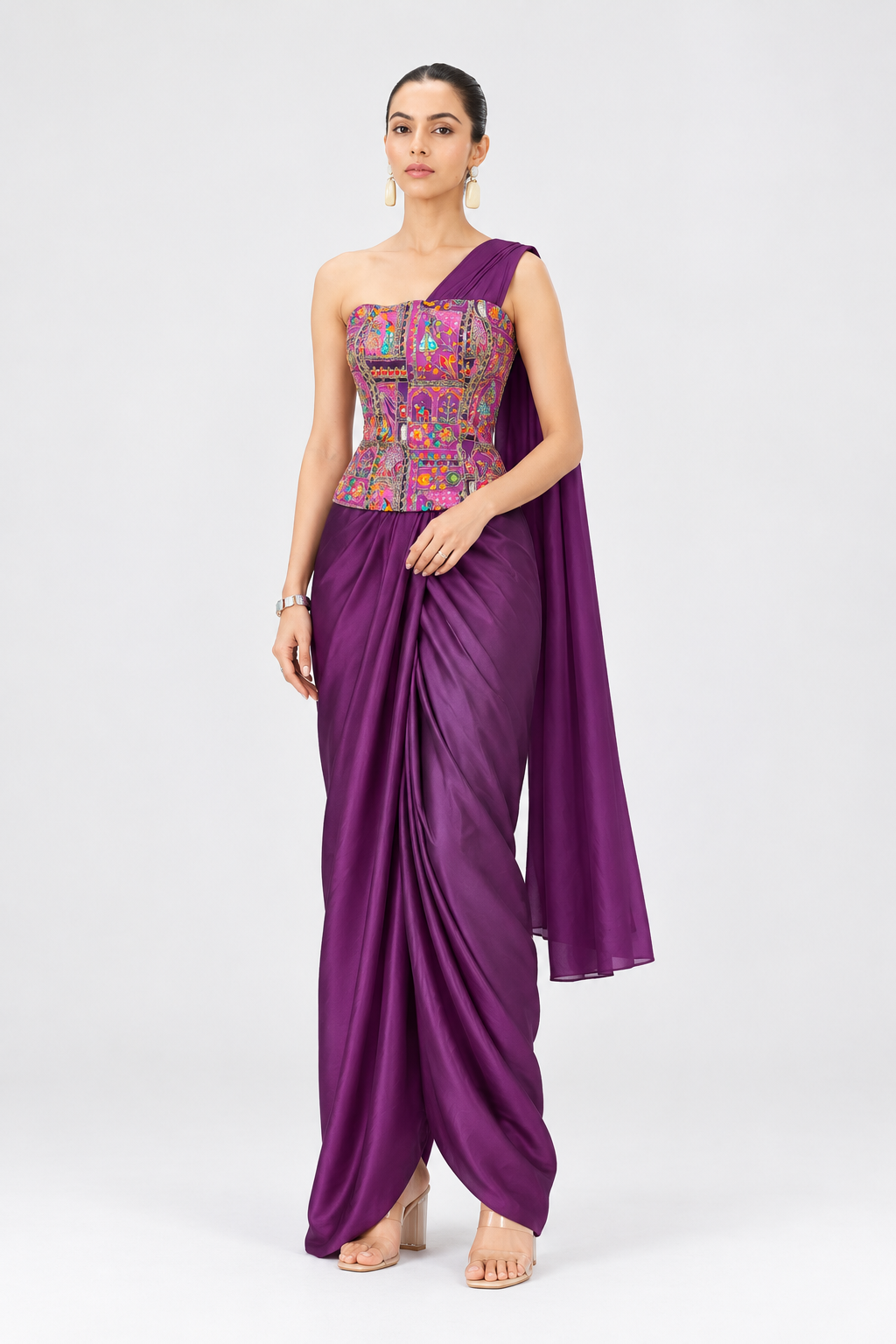 Plum Mosaic Drape Set