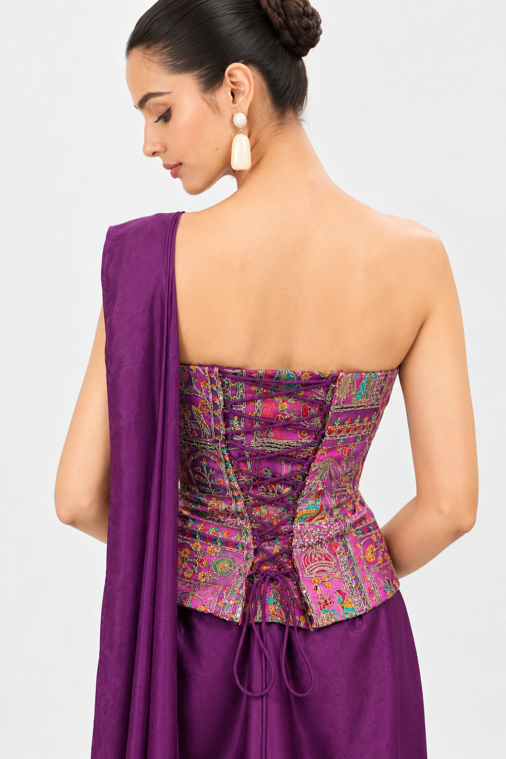 Plum Mosaic Drape Set
