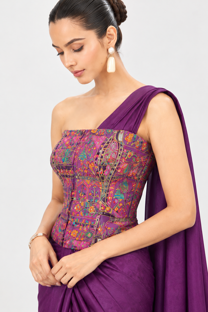 Plum Mosaic Drape Set