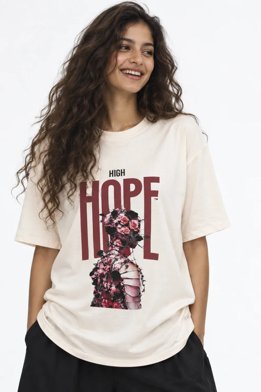 HOPE Floral Sculpture Tee – Baby Pink