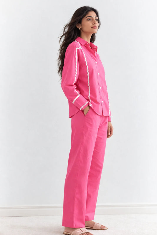 Hot pink contrast Trim Set