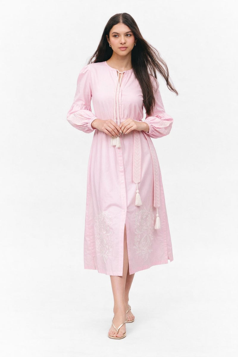 Women Baby Pink BOHO Dress