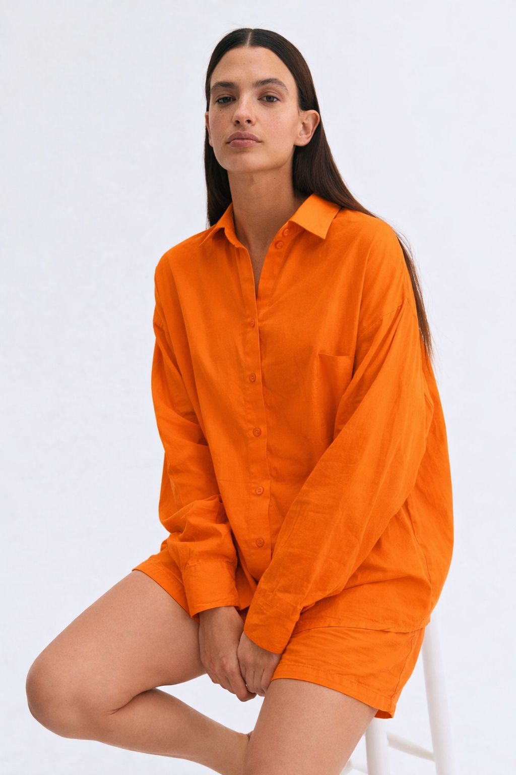 Women Shirts & Shorts Co-Ord Sets- orange
