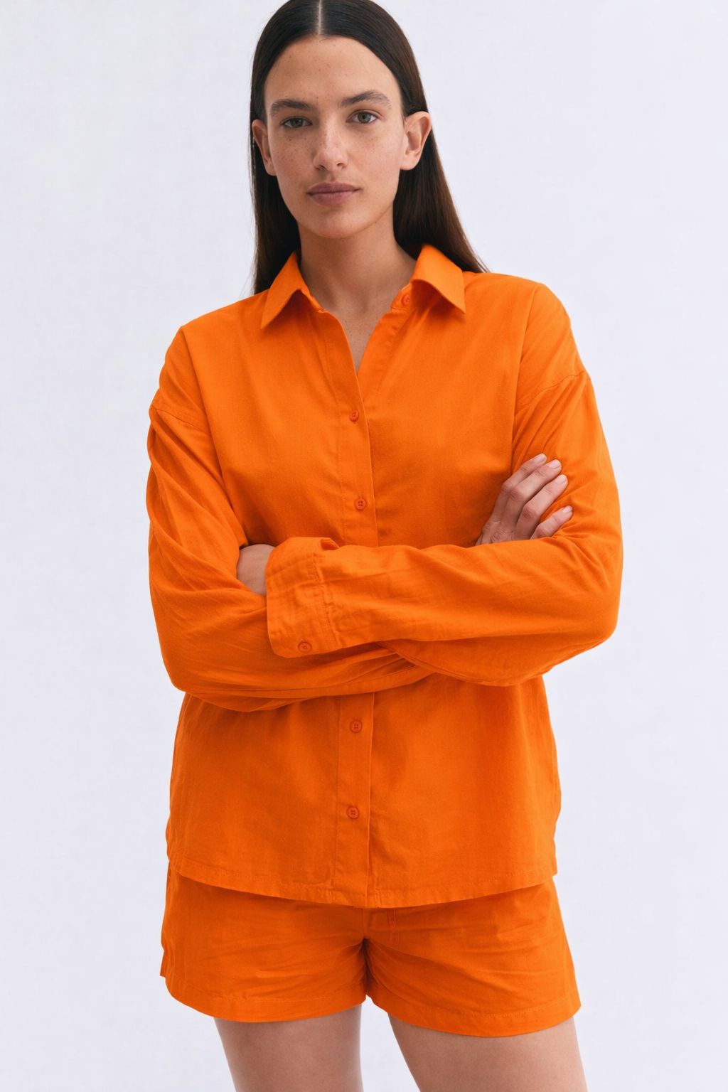 Women Shirts & Shorts Co-Ord Sets- orange