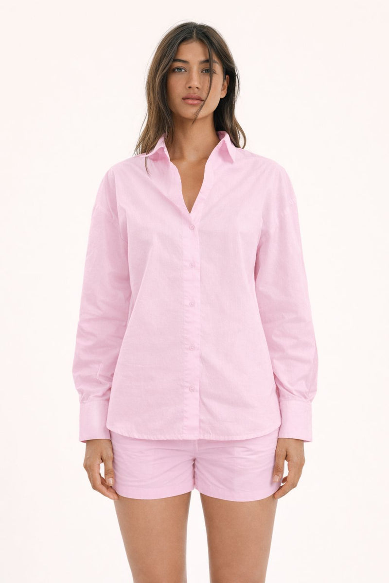 Women Shirts & Shorts Co-Ord Sets- Pink