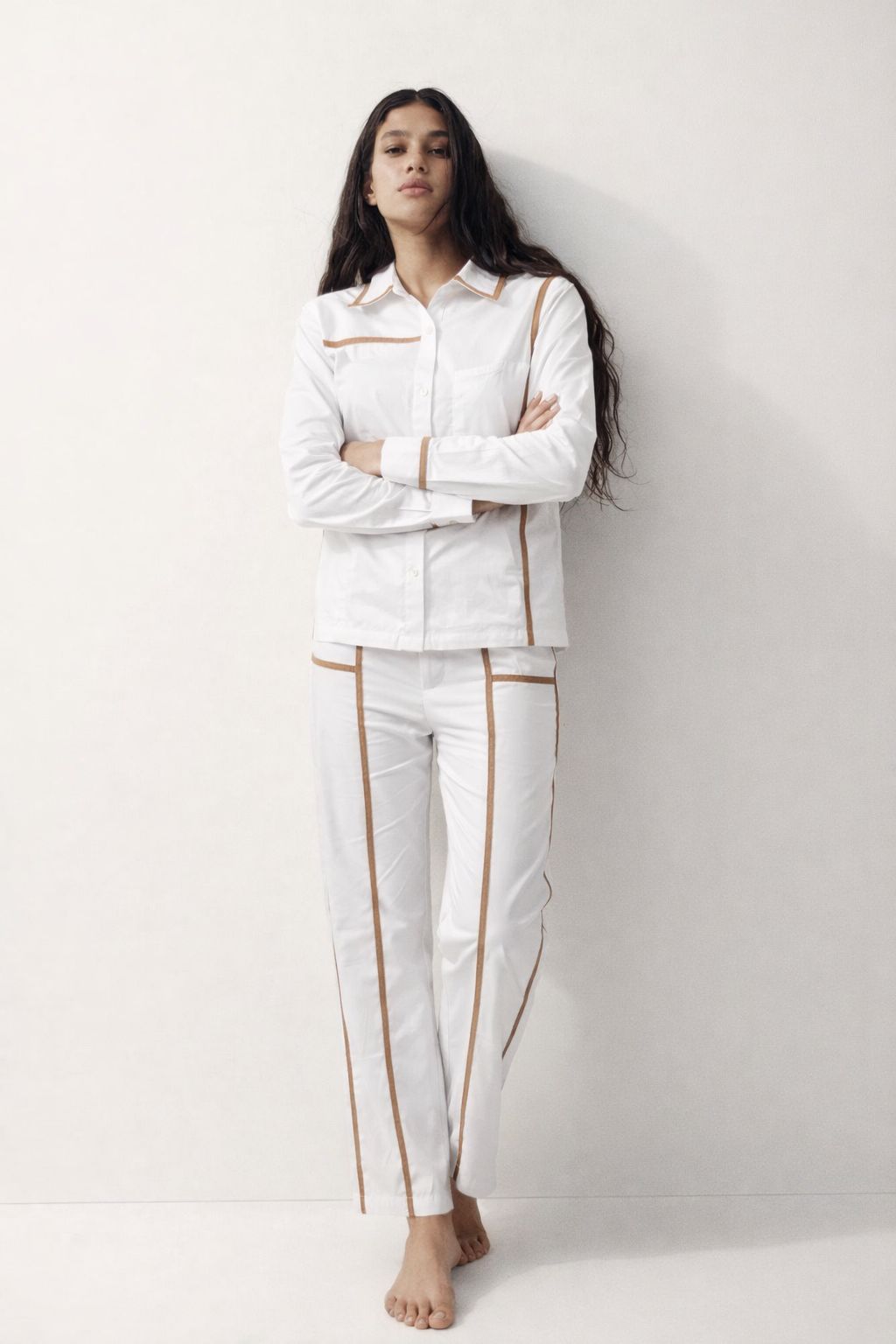 Women Ivory contrast lace Co-Ord set