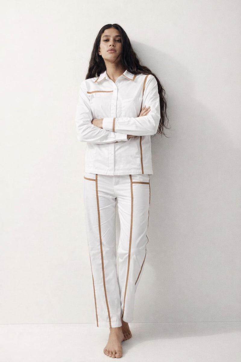 Women Ivory contrast lace Co-Ord set