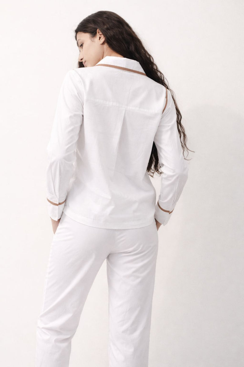 Women Ivory contrast lace Co-Ord set
