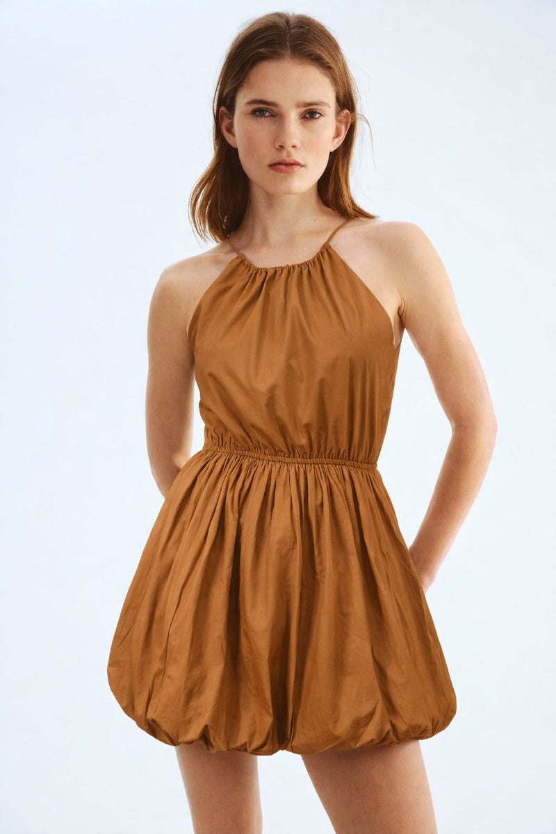 Women Chocolate Brown Bubble Dress