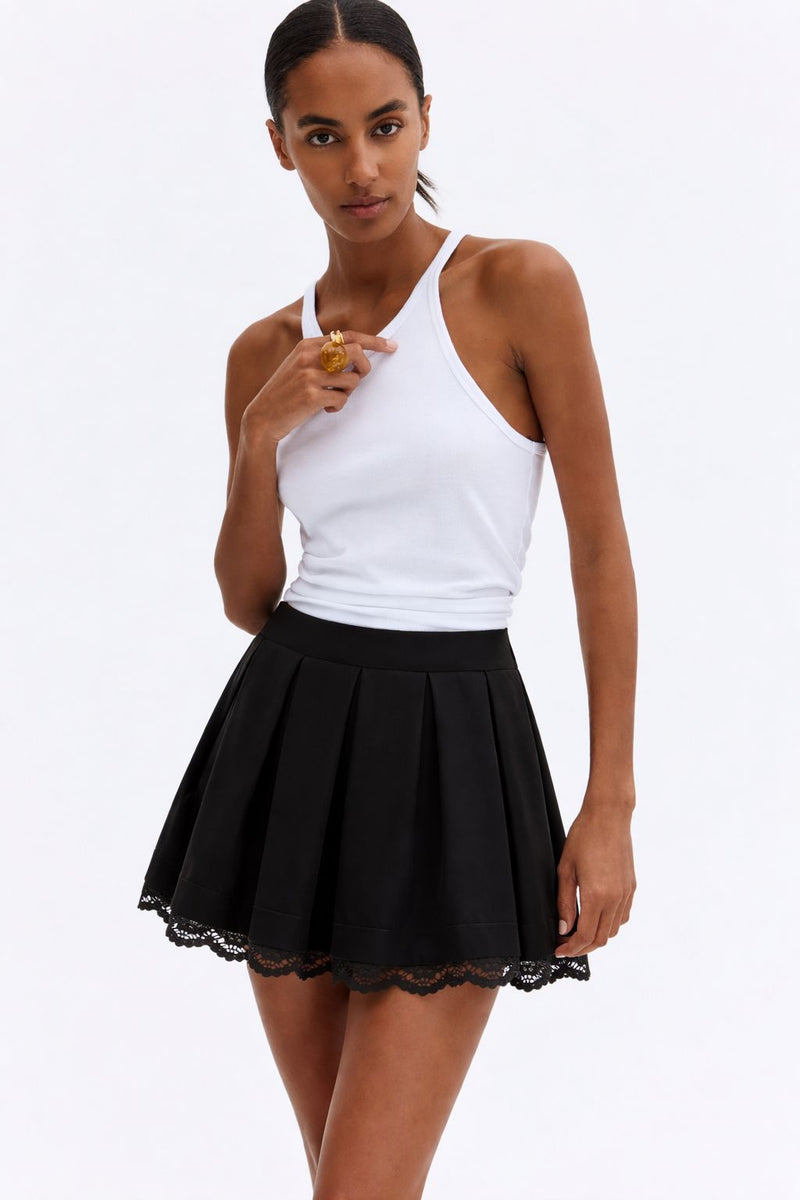 Midnight Muse Pleated Mini Skirt
