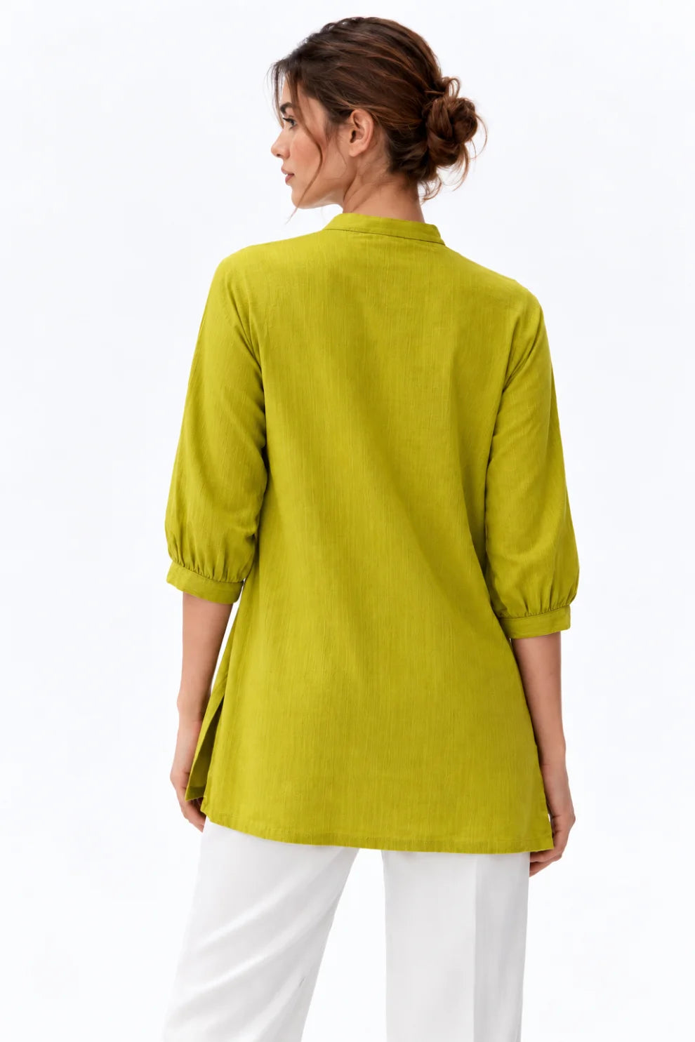 Lime Botanical Shirt Kurti