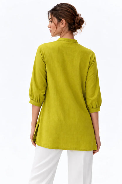 Lime Botanical Shirt Kurti