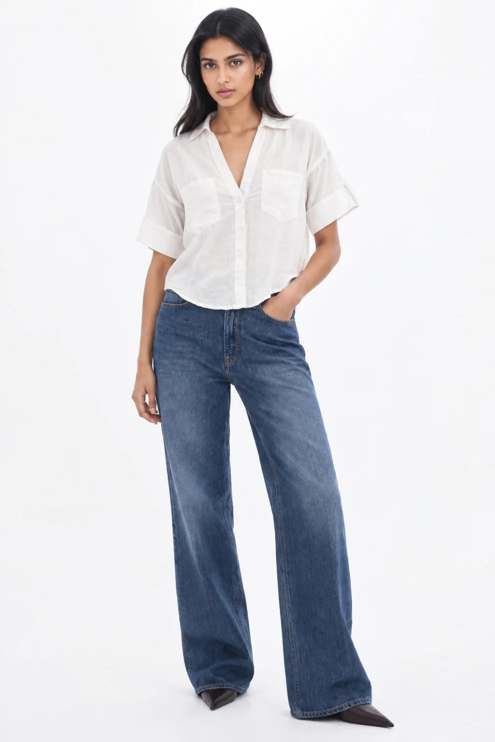 Linen Short Sleeve Shirt White
