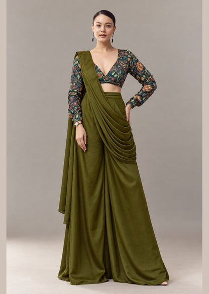 Olive Draped Plazoo Set