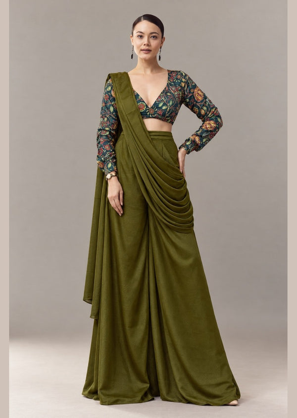 Olive Draped Plazoo Set