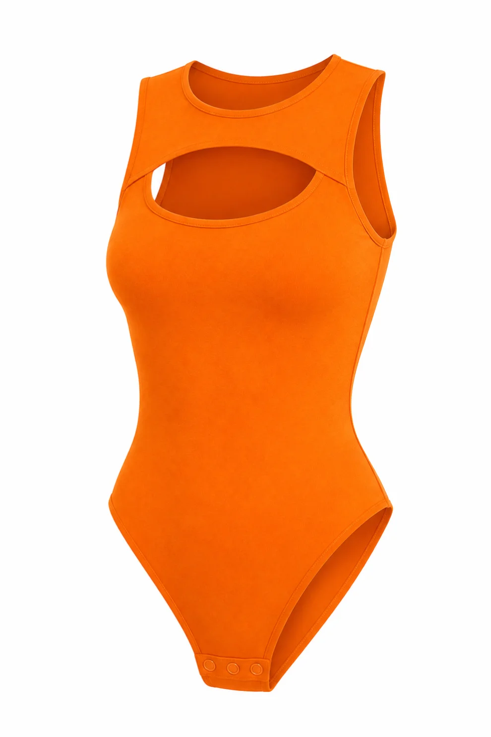 Orange Cut-Out Sleeveless Bodysuit