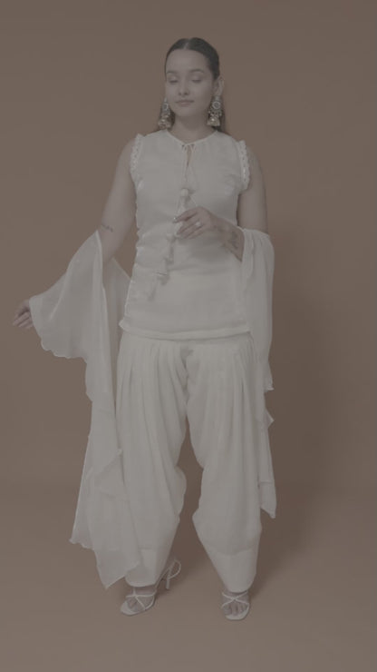 Ivory Tissue Kurta Set