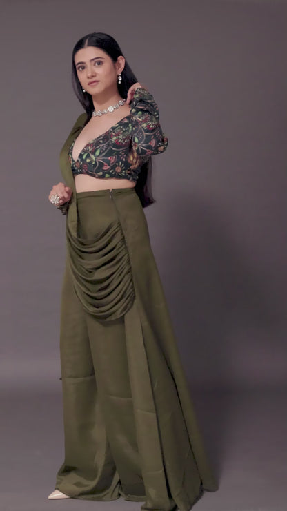 Olive Draped Plazoo Set