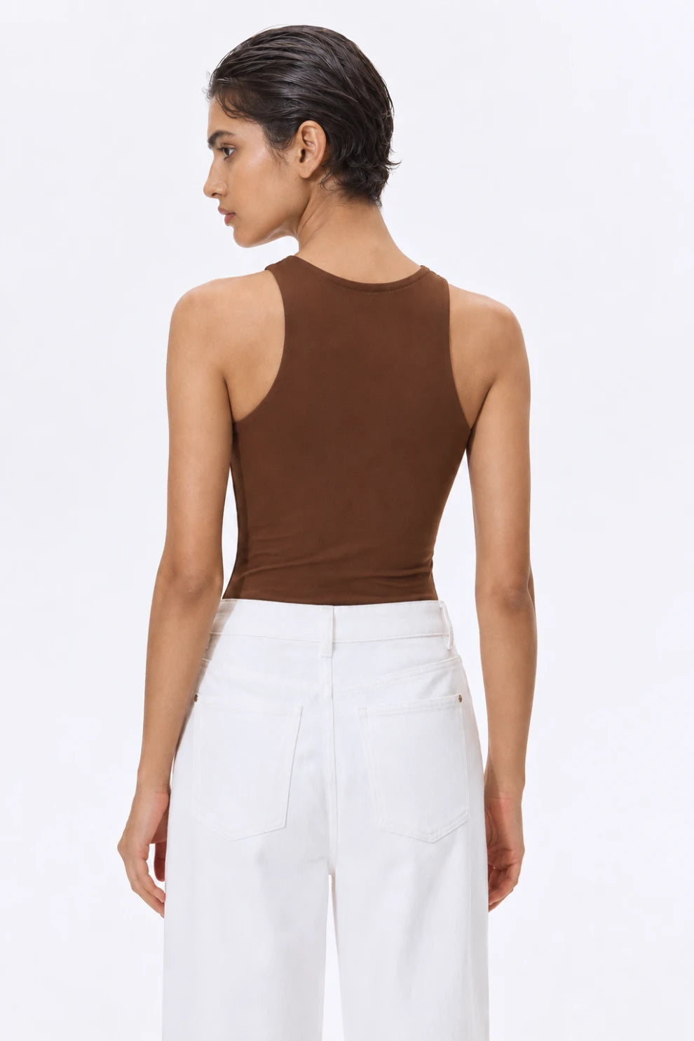 Rust Brown Racerback Bodysuit