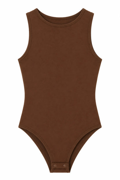 Rust Brown Racerback Bodysuit