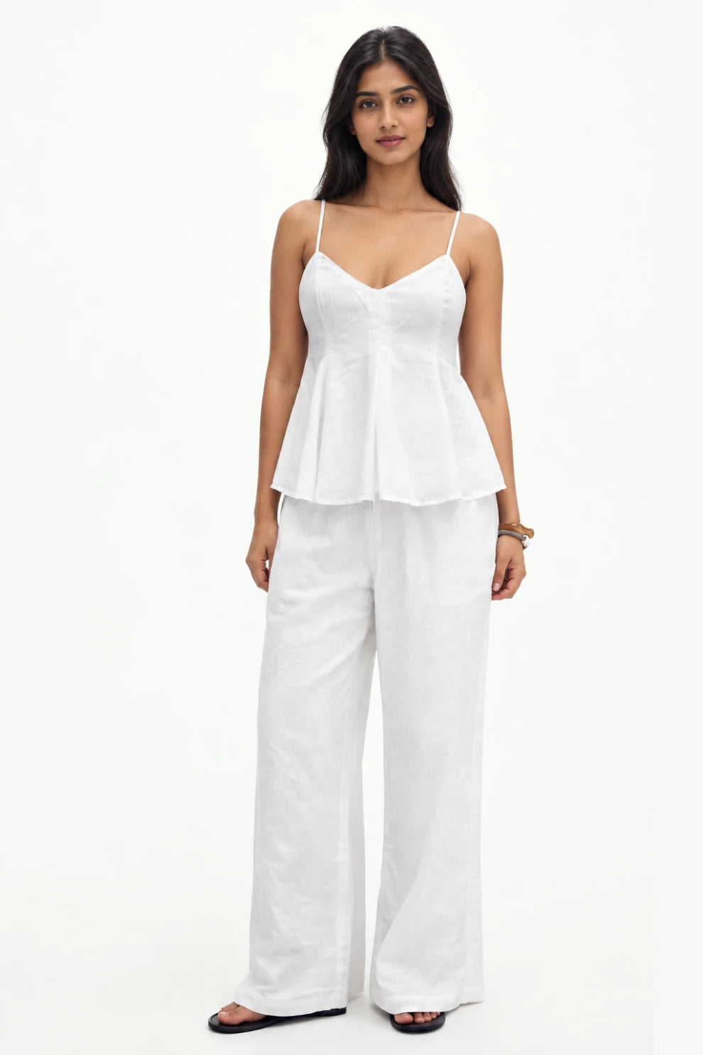 White Peplum Co-Ord Set