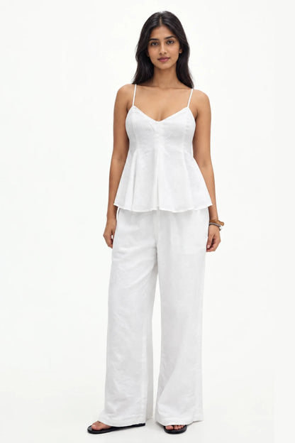 White Peplum Co-Ord Set