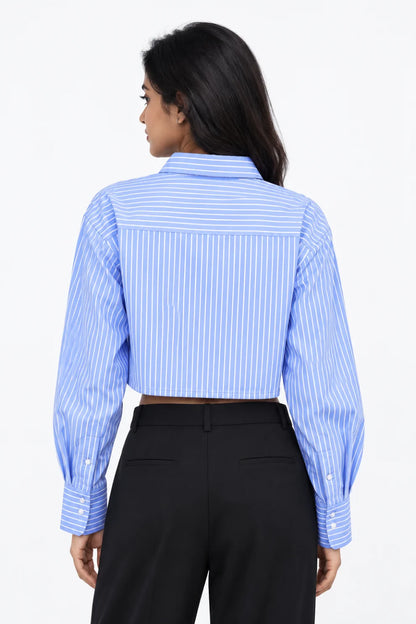Women Blue Halter Neck shirt