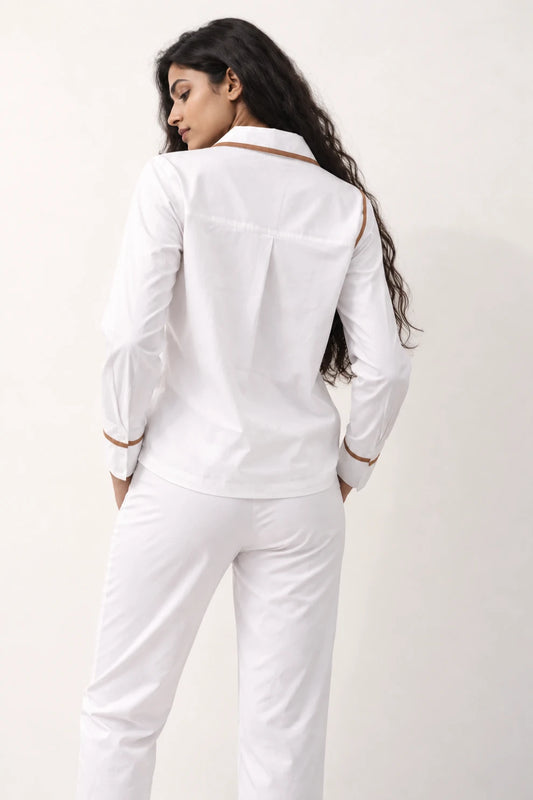 Women Ivory contrast lace Co-Ord set
