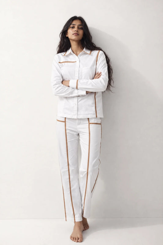 Women Ivory contrast lace Co-Ord set